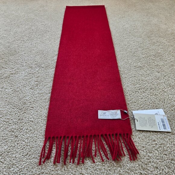NWT Bronte by Abraham Moon Red Merino Wool Scarf - Picture 9 of 14